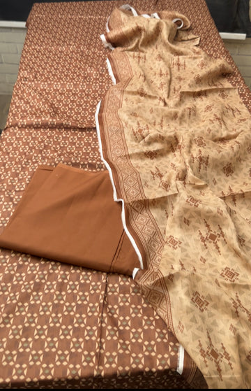 SA18 - Safina Unstitched Printed Lawn 3P
