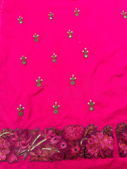 Reddish Pink Mirror Work - Hand Embroidered 2P