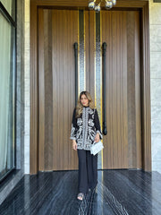 Black Embroidered sewing Spot