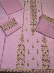 Mauve - Hand Embroidered Festive 3P
