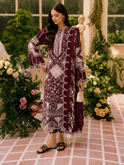RED351 - Nureh Unstitched Embroidered Lawn 3P