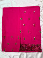 Reddish Pink Mirror Work - Hand Embroidered 2P