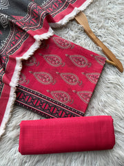 SA71 - Safina Printed Khaddar Jacquard 3P