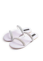 Twinkle Two Strap Diamanté Slides - Jooti Shooti