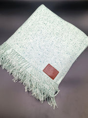 Premium Quality White Dotted Woolen Blend Shawl