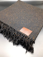 Premium Quality Black Orange Dotted Woolen Blend Shawl