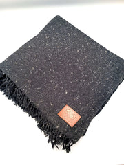 Premium Quality Black White Dotted Woolen Blend Shawl