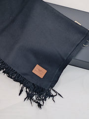 Premium Quality Plain Black Pure Woolen Shawl