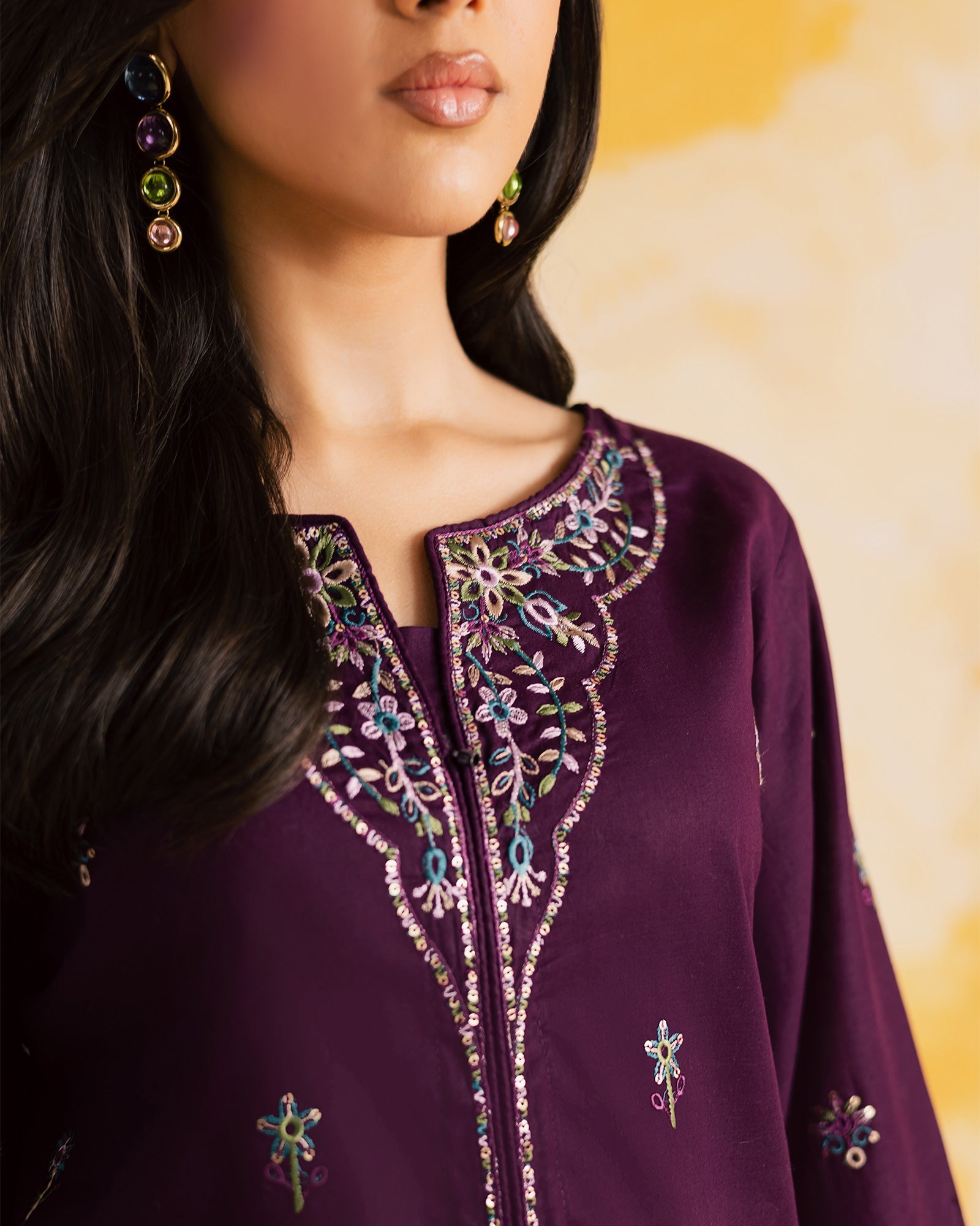 2PC LUXURY EMBROIDERED DRESS - 1100