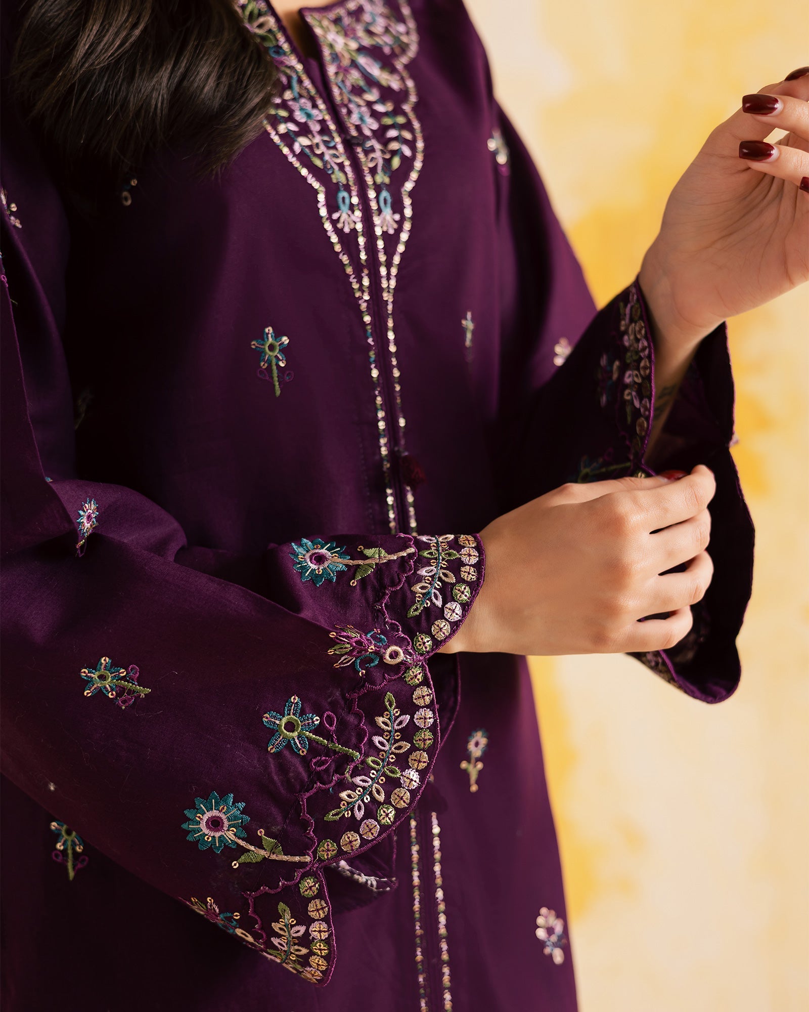 2PC LUXURY EMBROIDERED DRESS - 1100