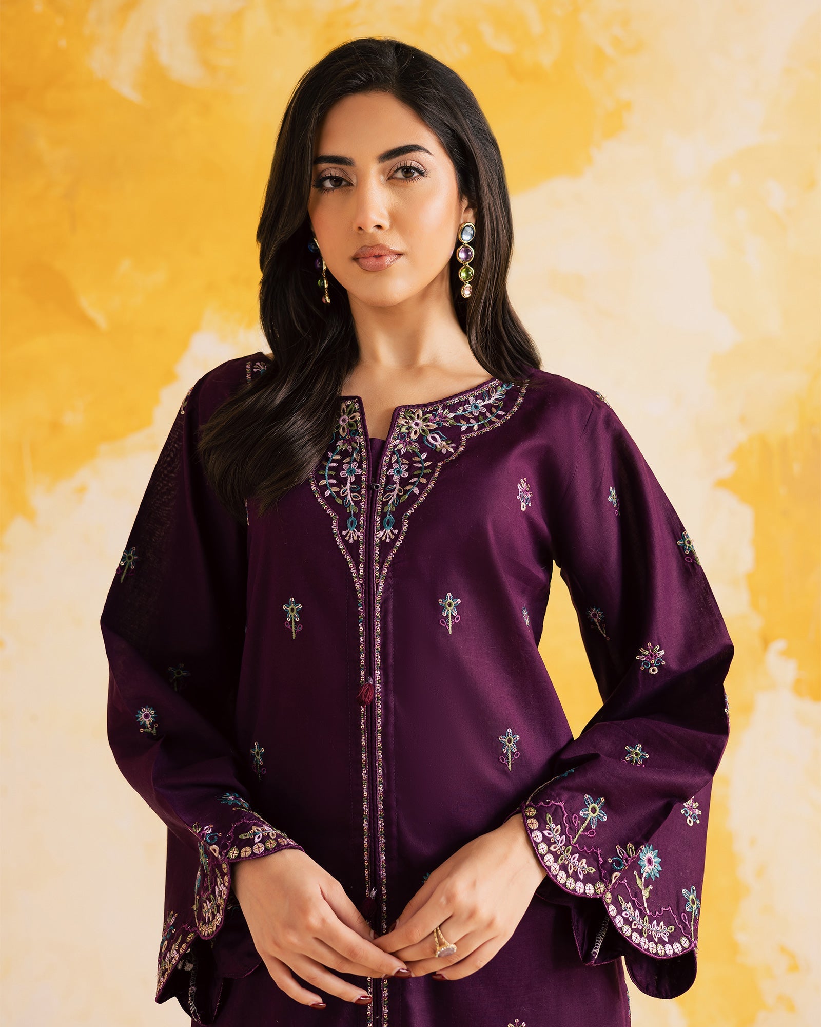 2PC LUXURY EMBROIDERED DRESS - 1100
