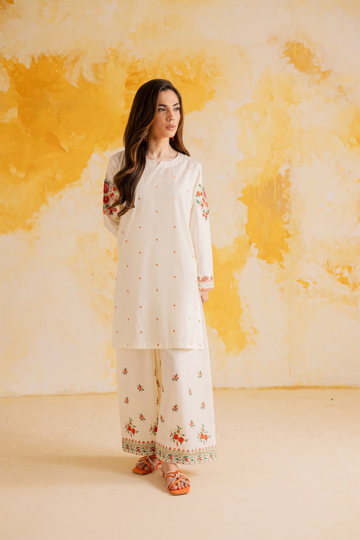 2PC Winter Embroidered Dress - 1115