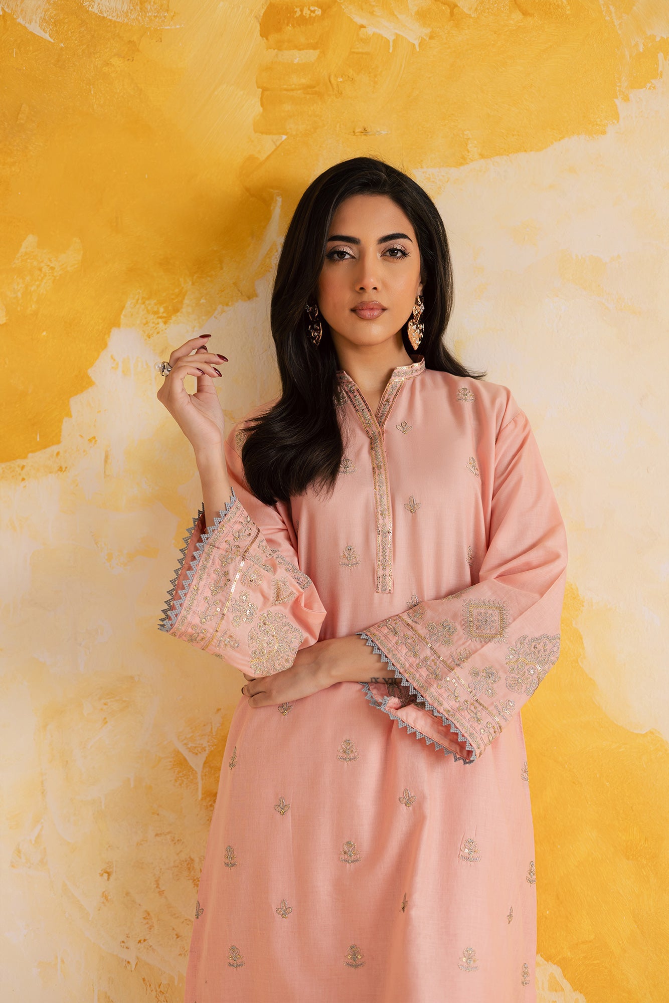 2PC LUXURY EMBROIDERED DRESS - 1109