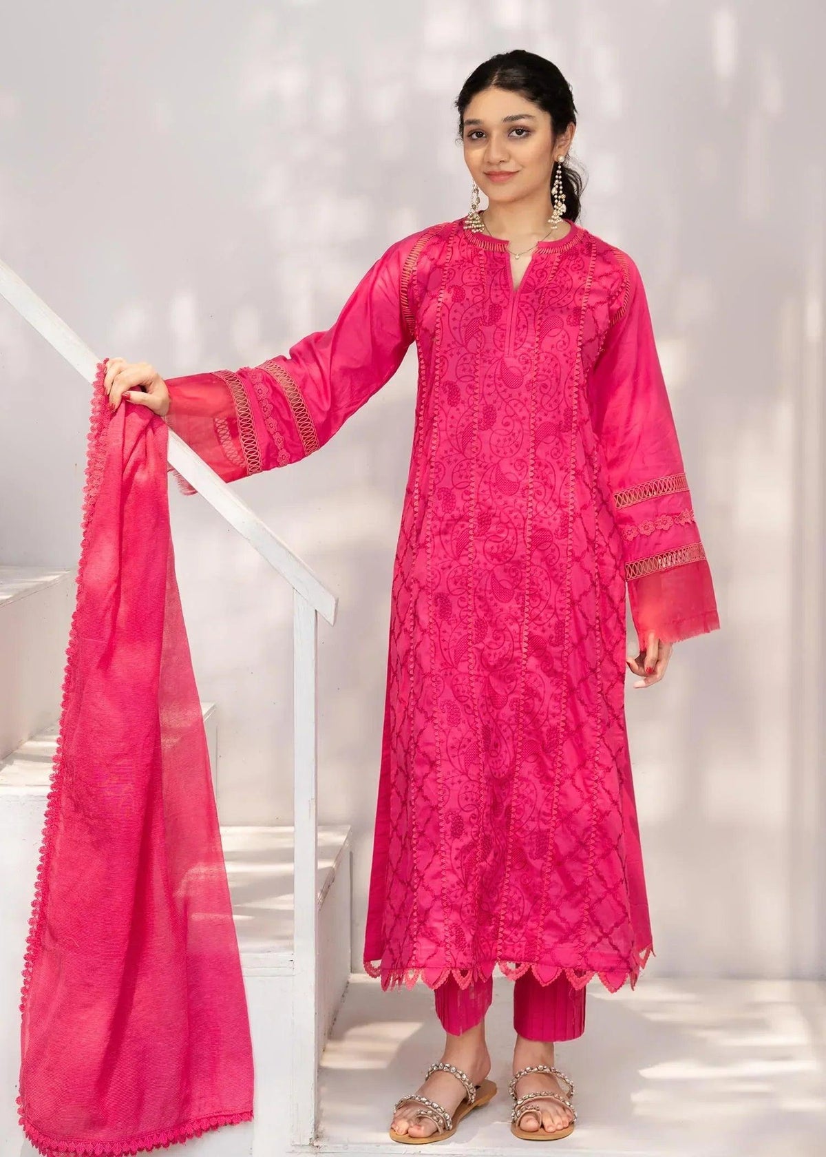 Rosa-Hania - 3Pc Embroidered