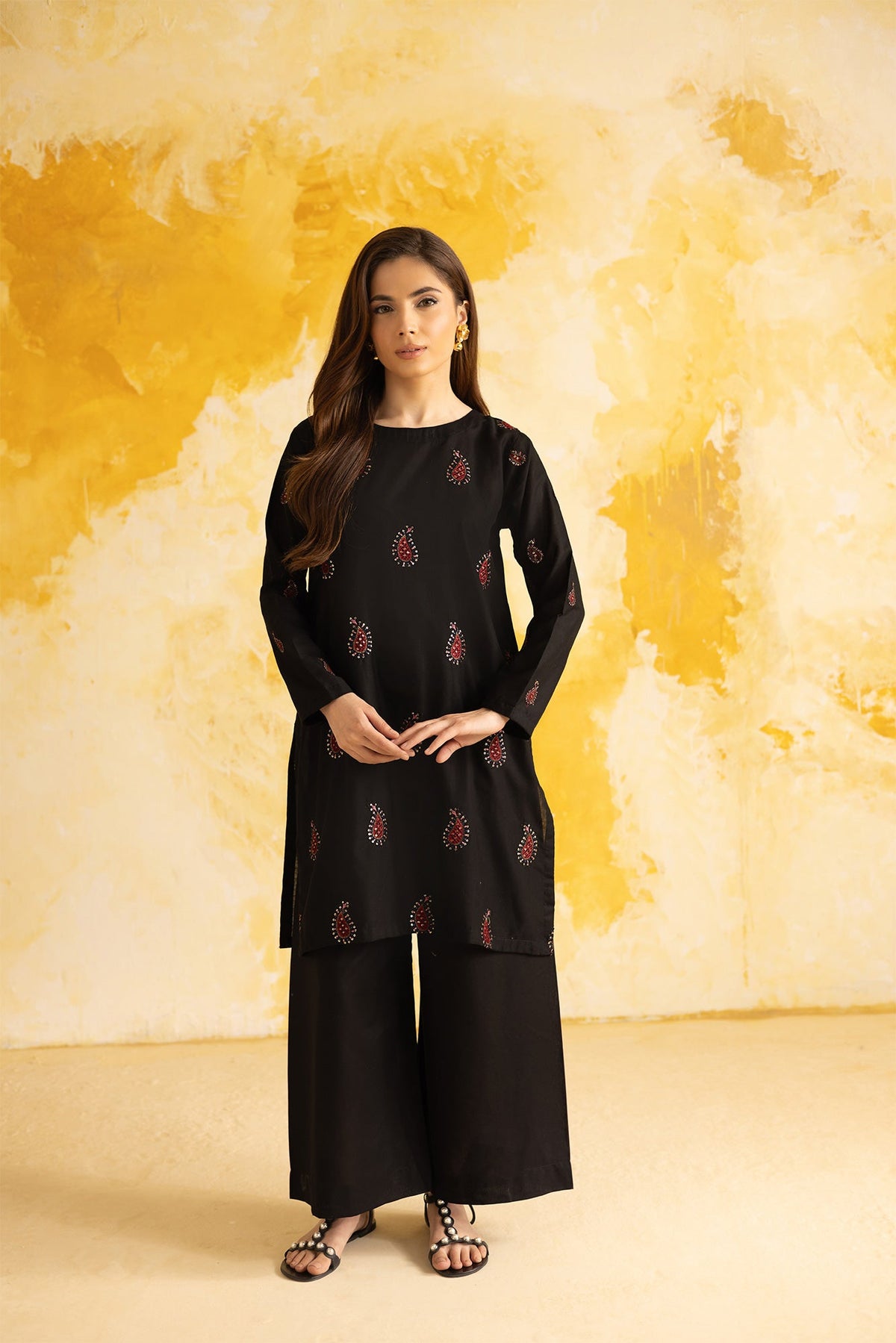 2PC LUXURY EMBROIDERED DRESS - 1104