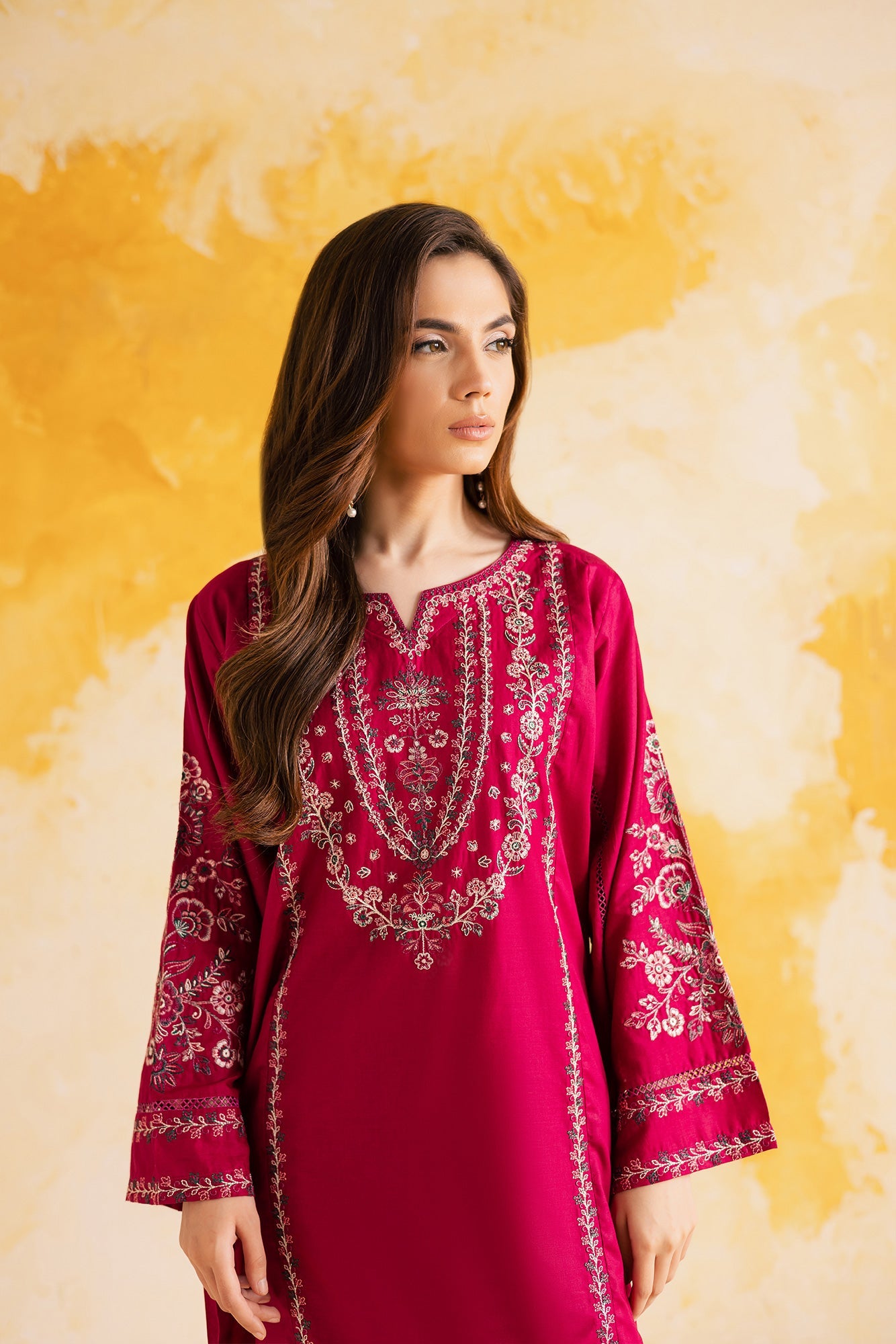 2PC Basic Embroidered Dress - 1111