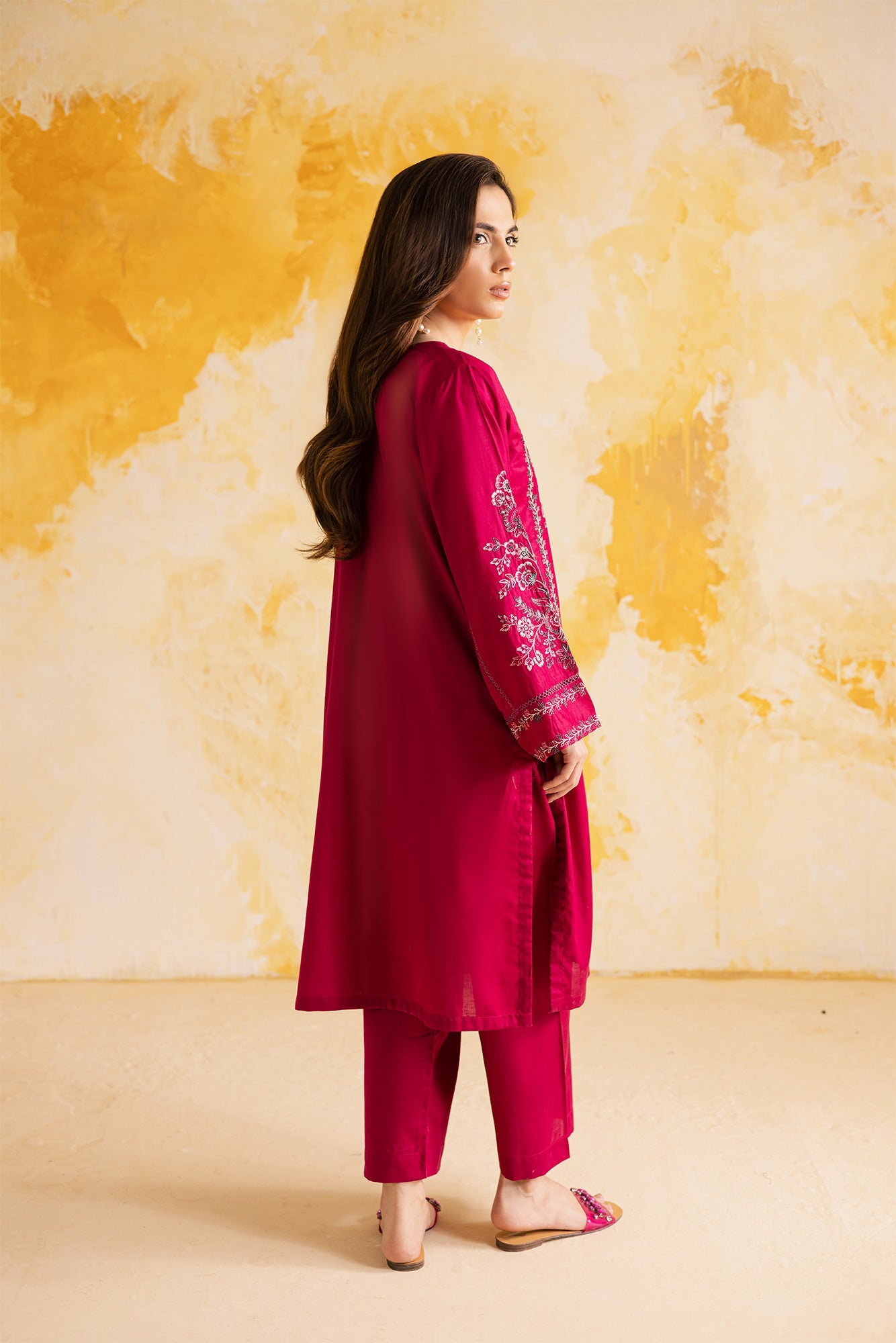 2PC Basic Embroidered Dress - 1111