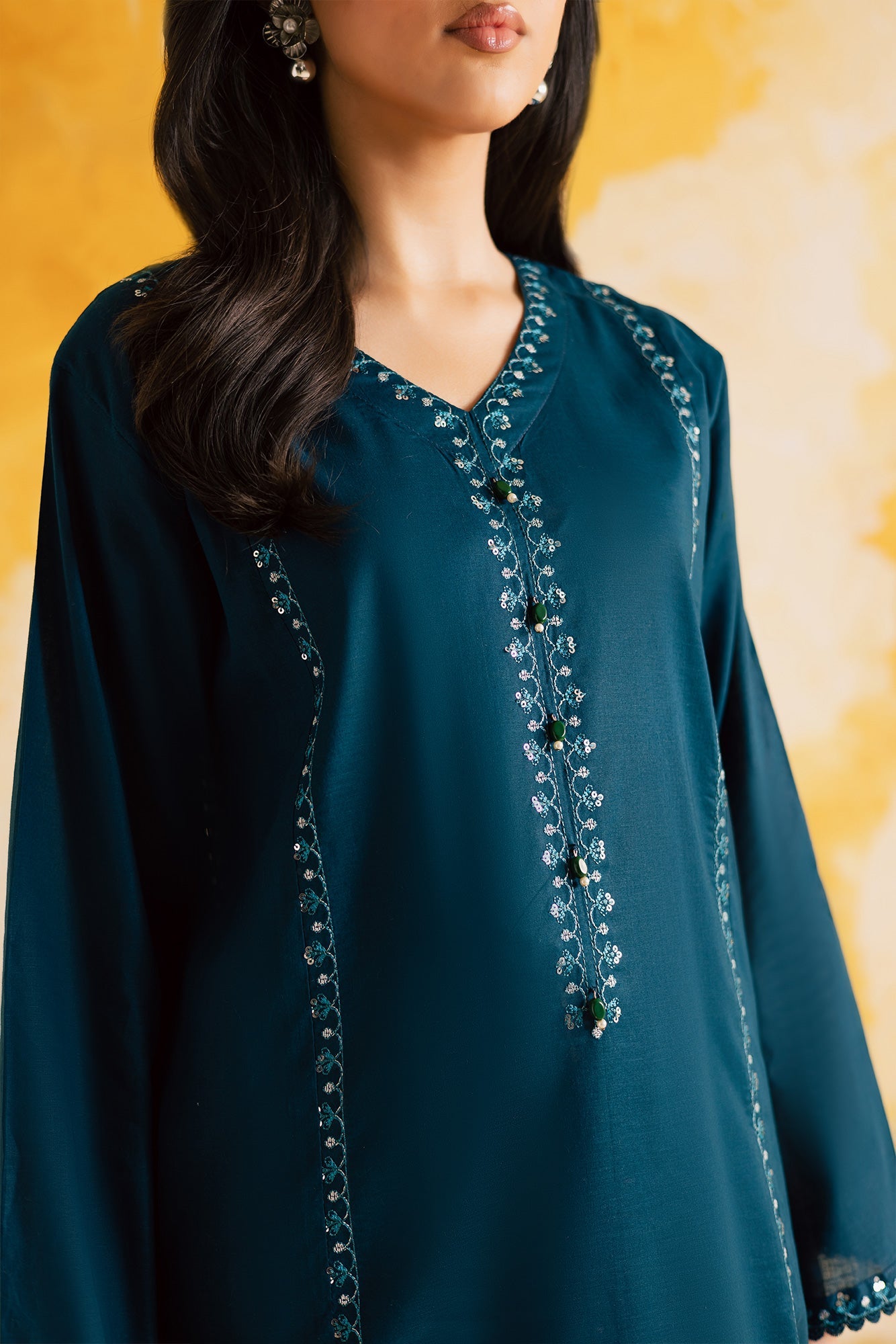 2PC LUXURY EMBROIDERED DRESS - 1106