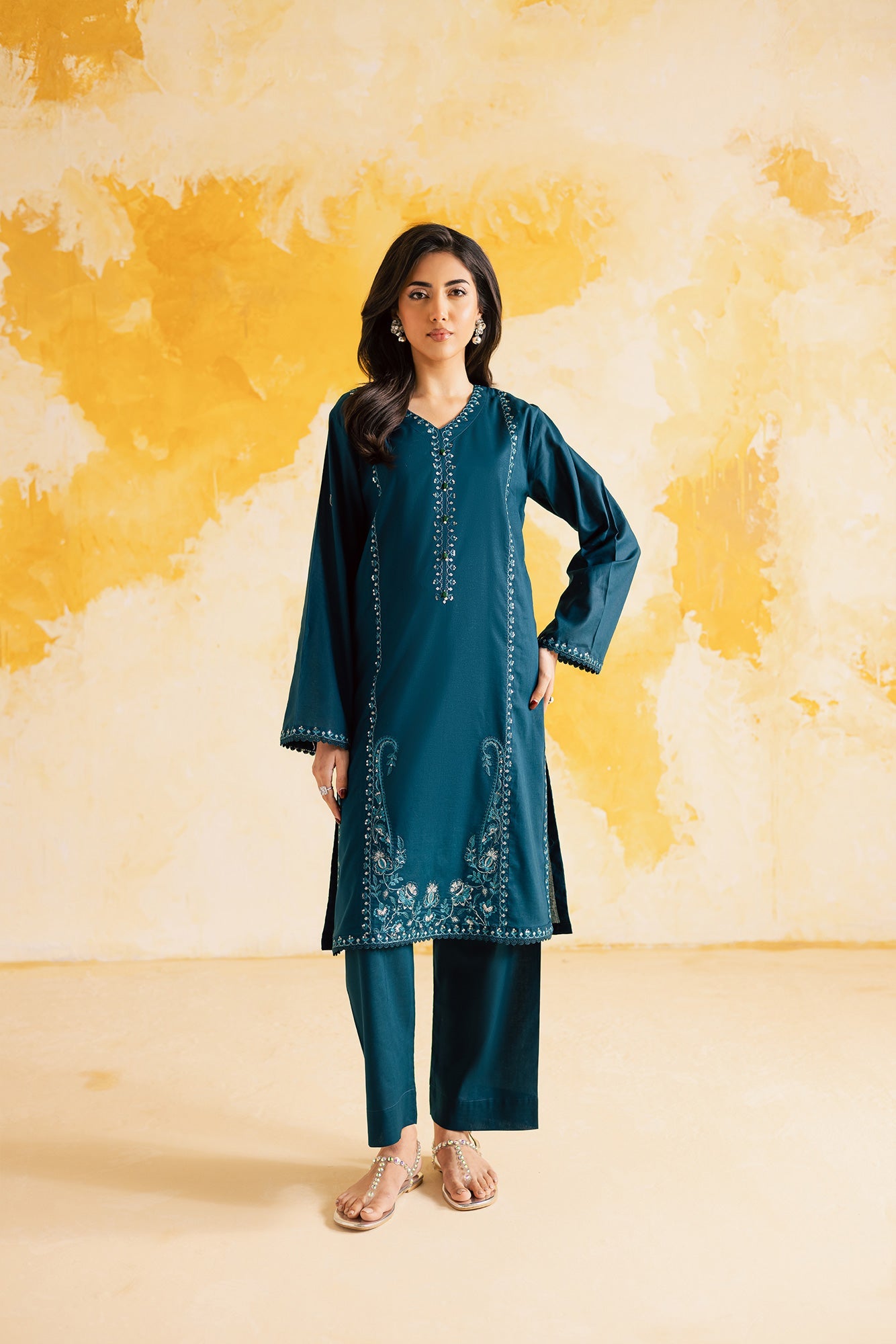 2PC LUXURY EMBROIDERED DRESS - 1106