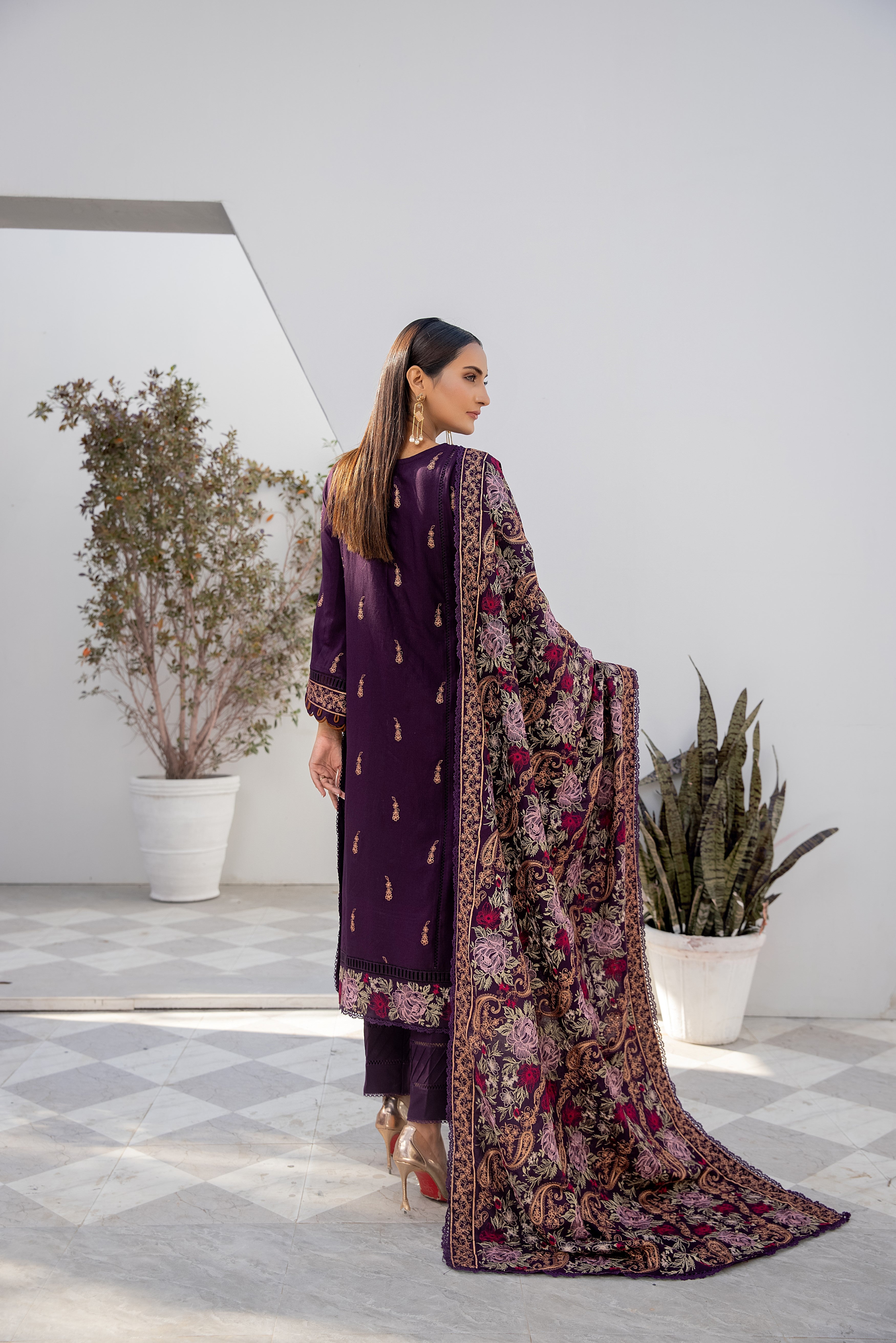 3 PC - Embroidered Dress
