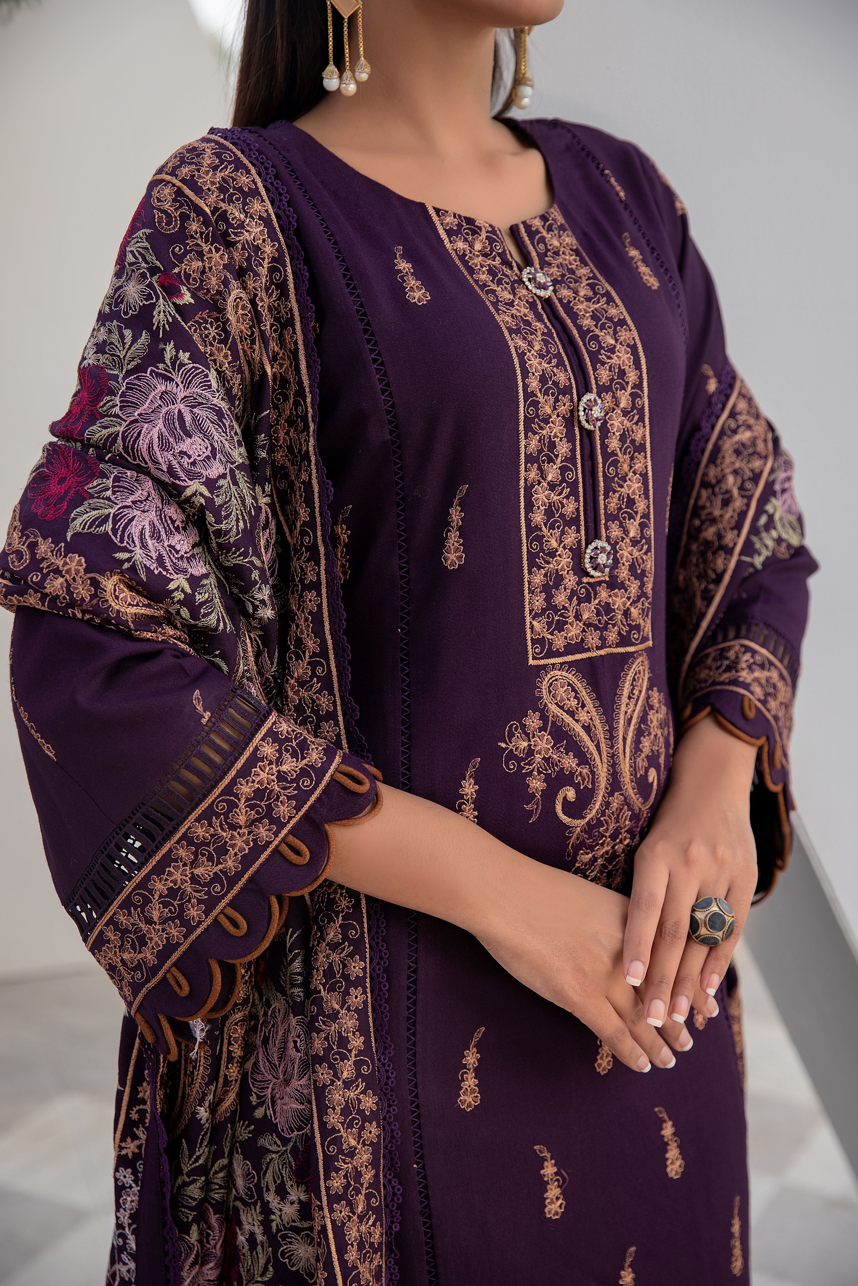 3 PC - Embroidered Dress