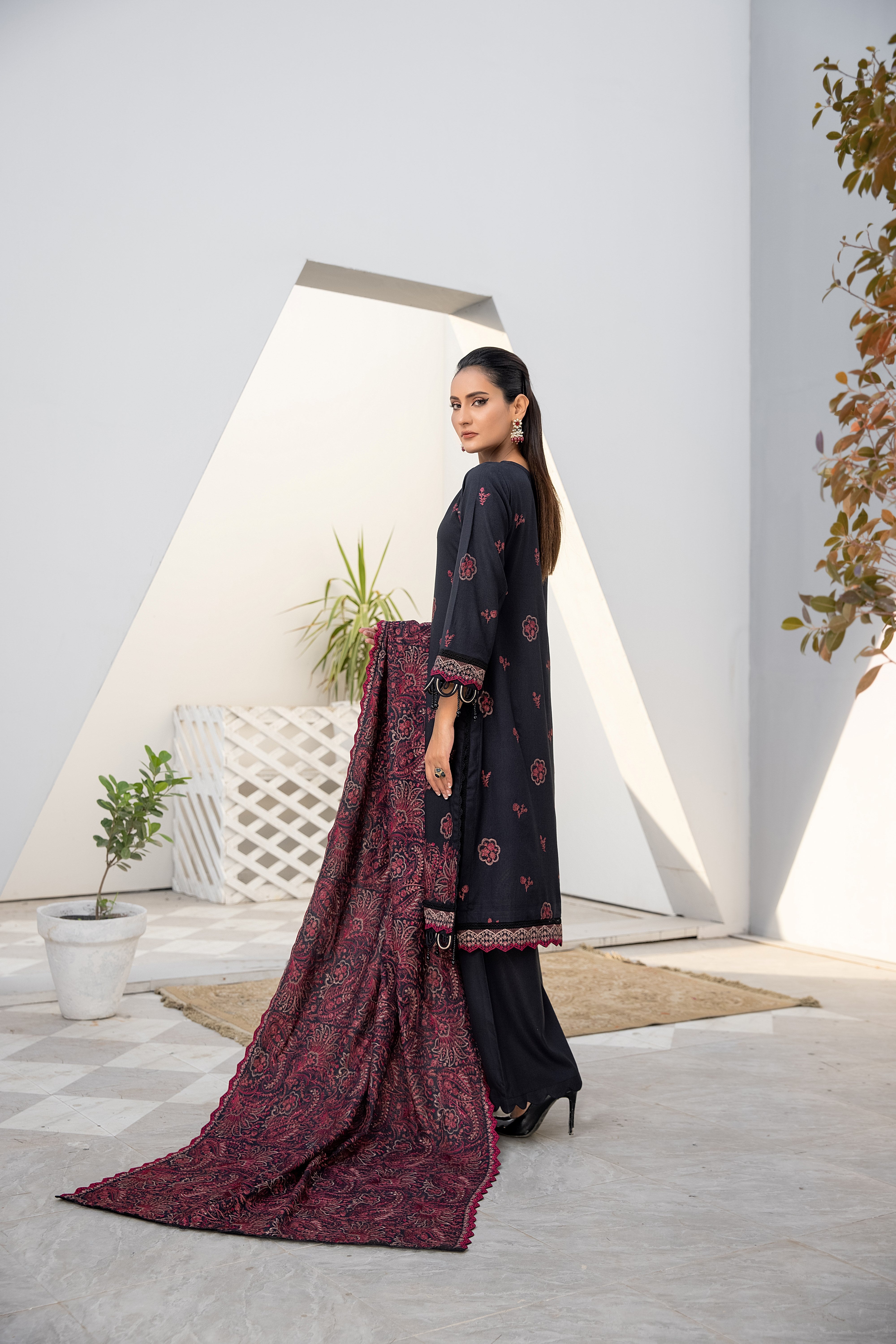 3 PC - Embroidered Dress