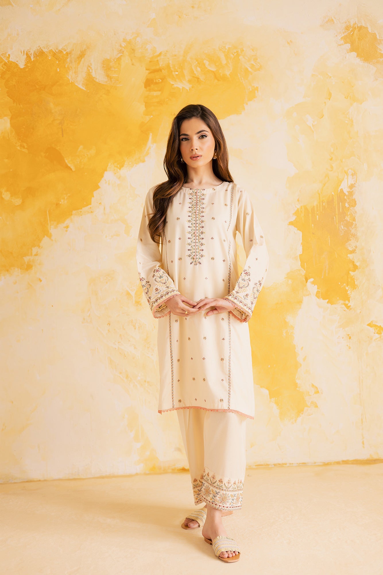2PC LUXURY EMBROIDERED DRESS - 1119