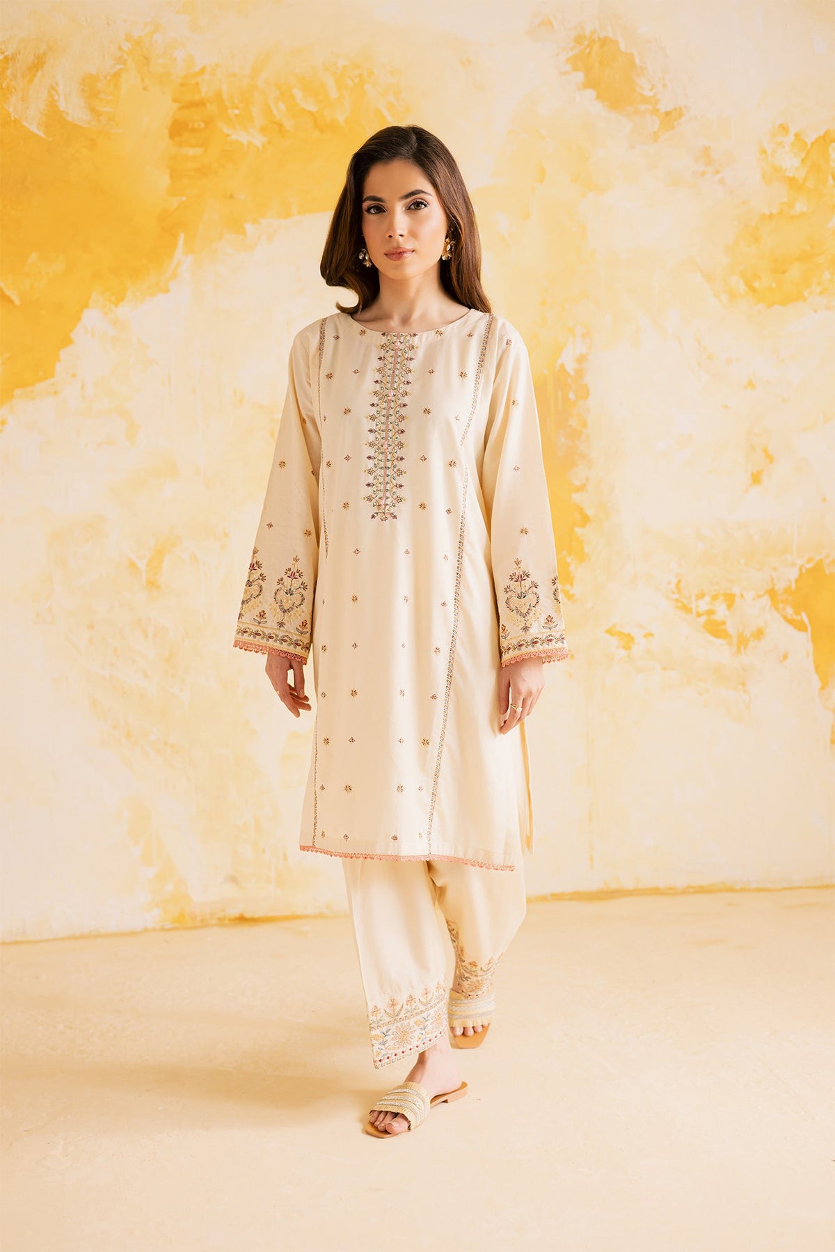 2PC Winter Embroidered Dress - 1119