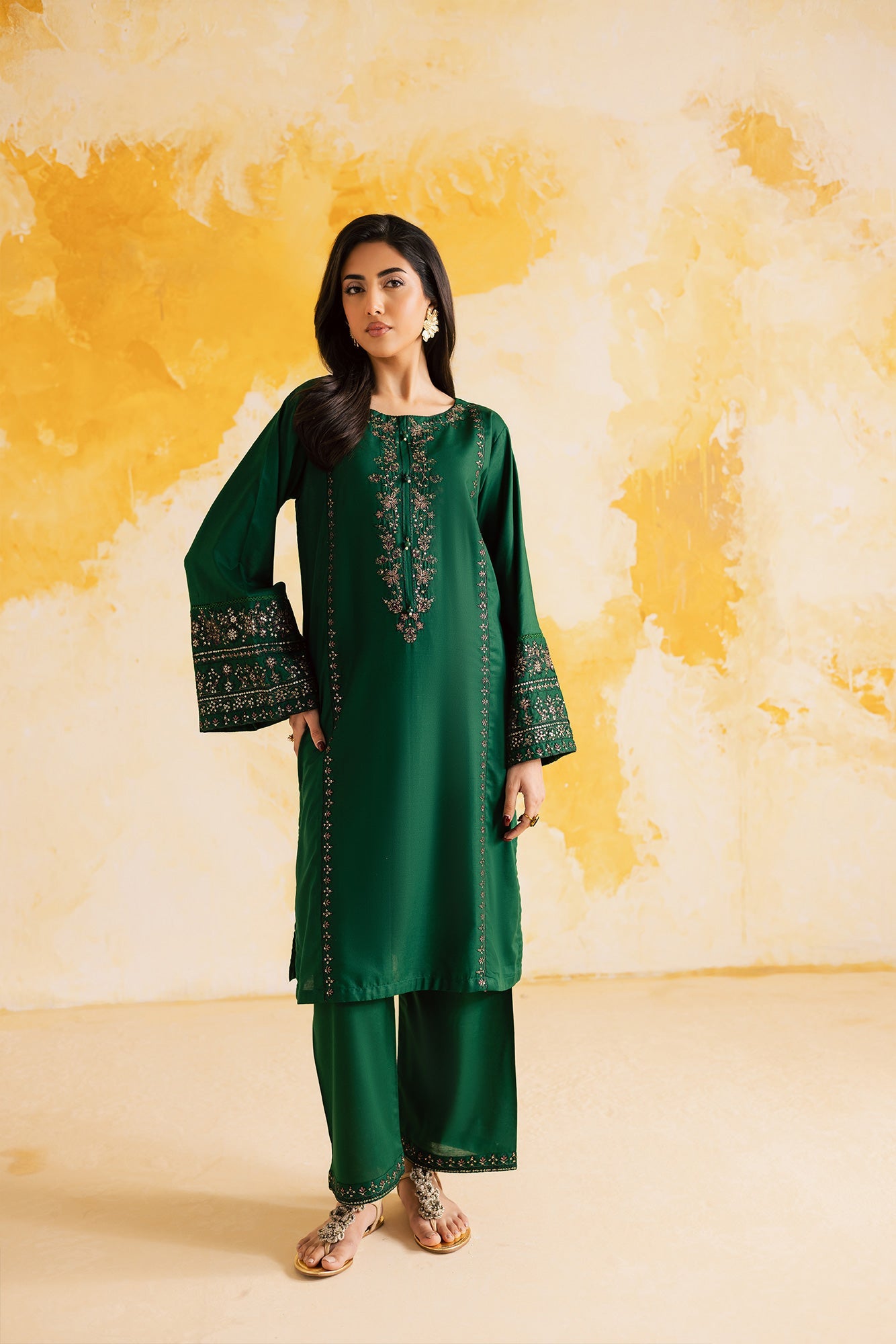2PC LUXURY EMBROIDERED DRESS - 1114