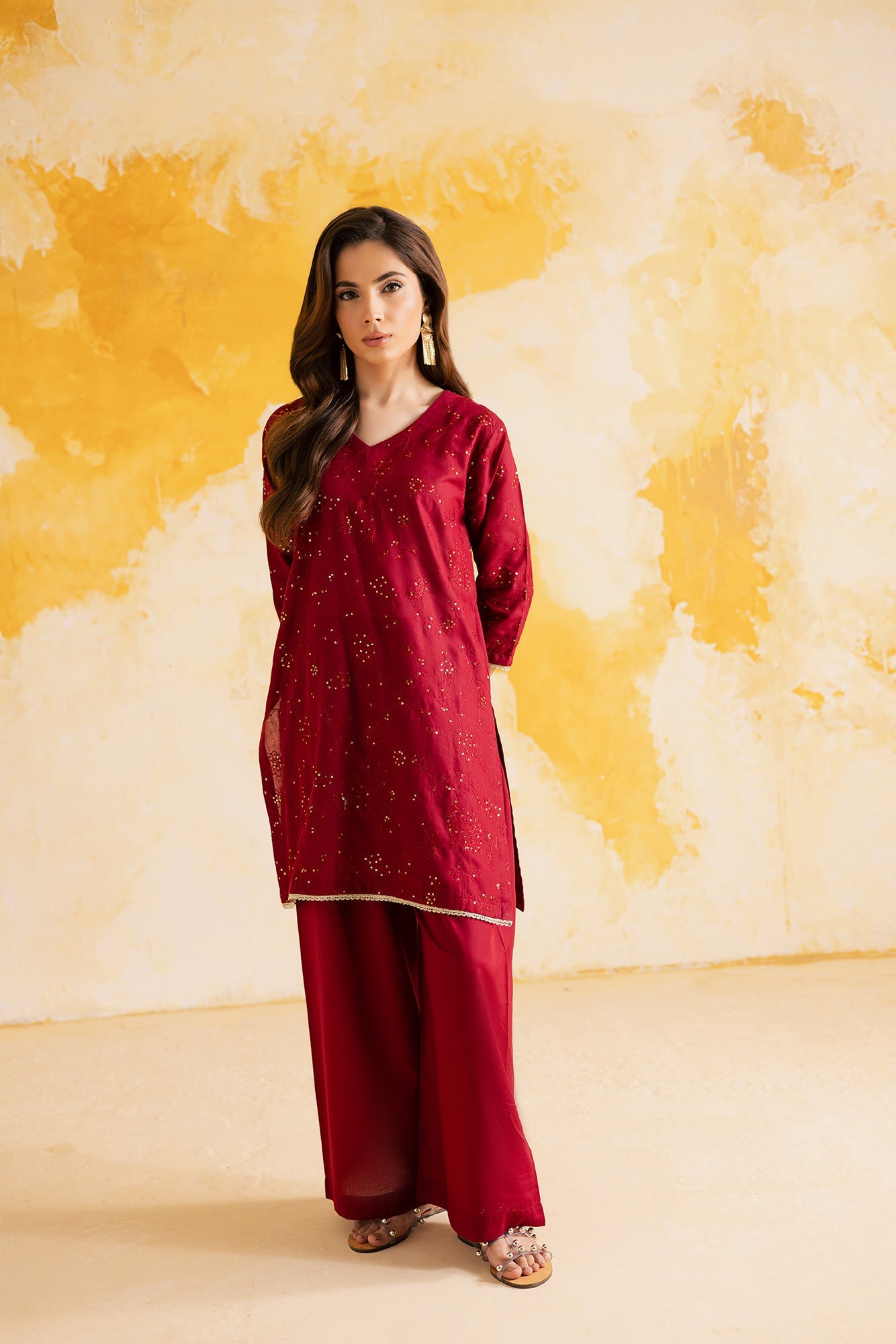 2PC LUXURY EMBROIDERED DRESS - 1107