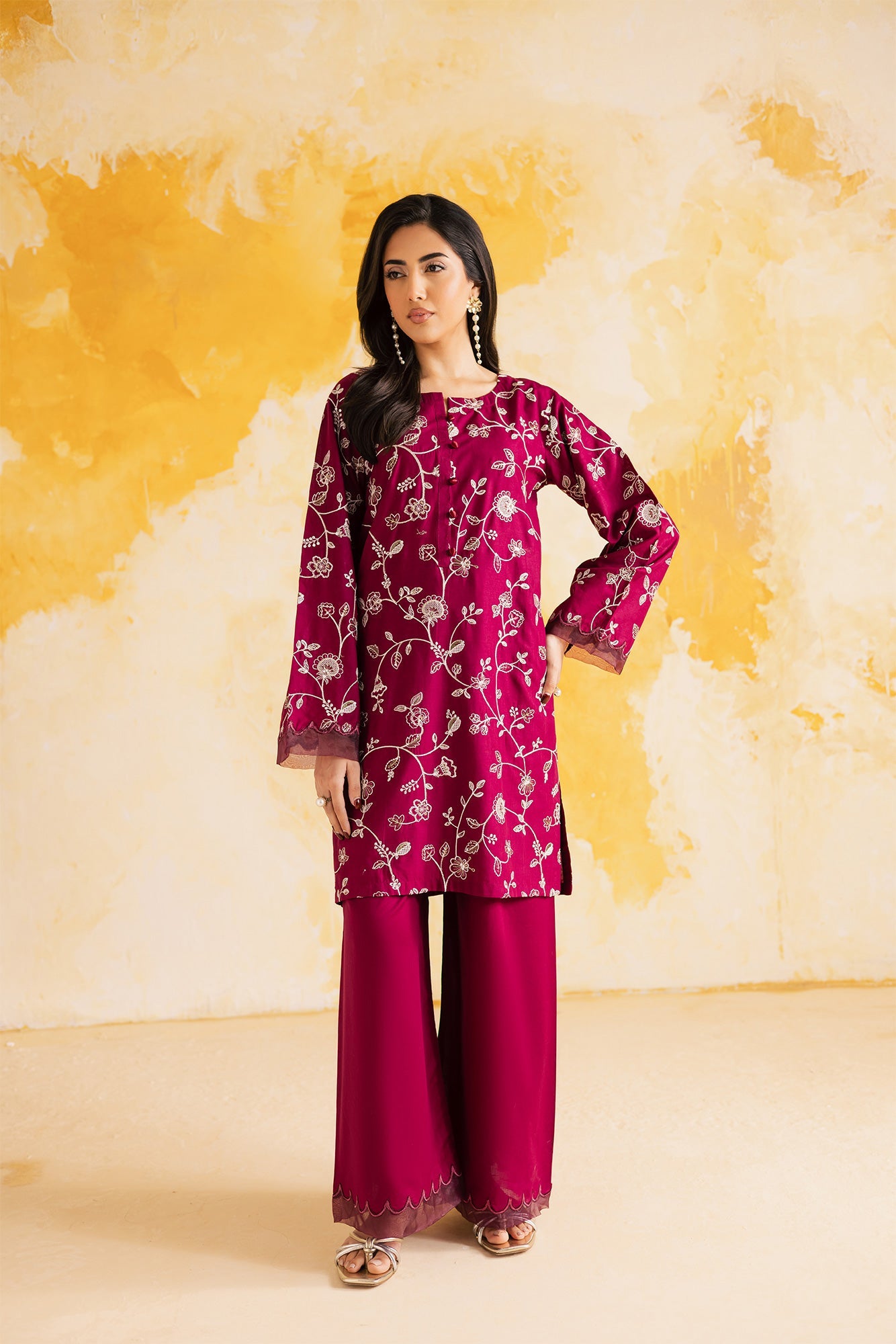 2PC LUXURY EMBROIDERED DRESS - 1112