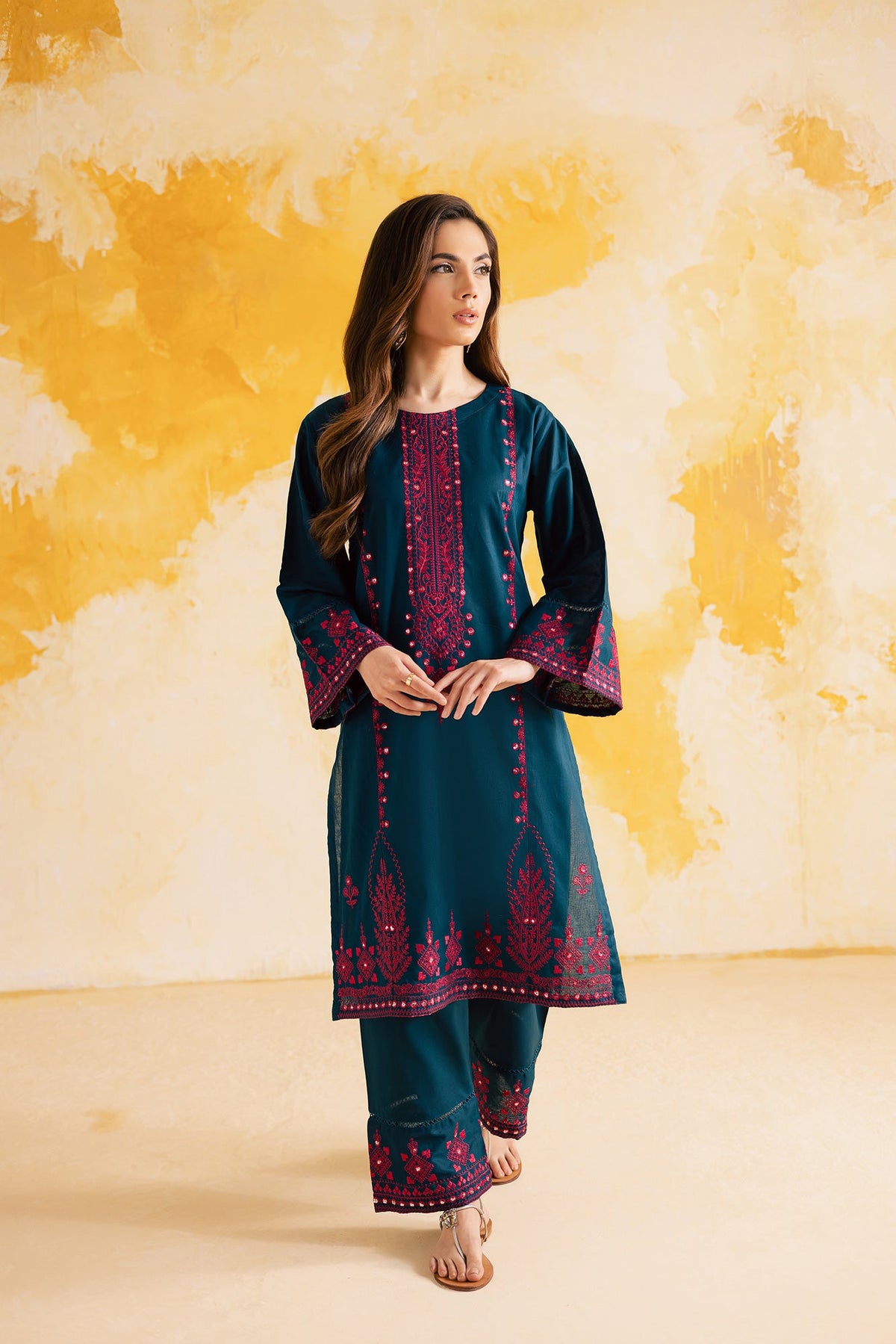 2PC Summer Embroidered Dress - 1105