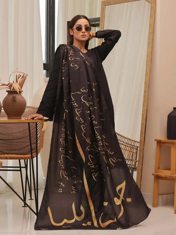 Jaun Elia Stole (Black & Gold) TNG by MD