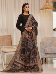 Taj Mahal Silk Odhni (Black)