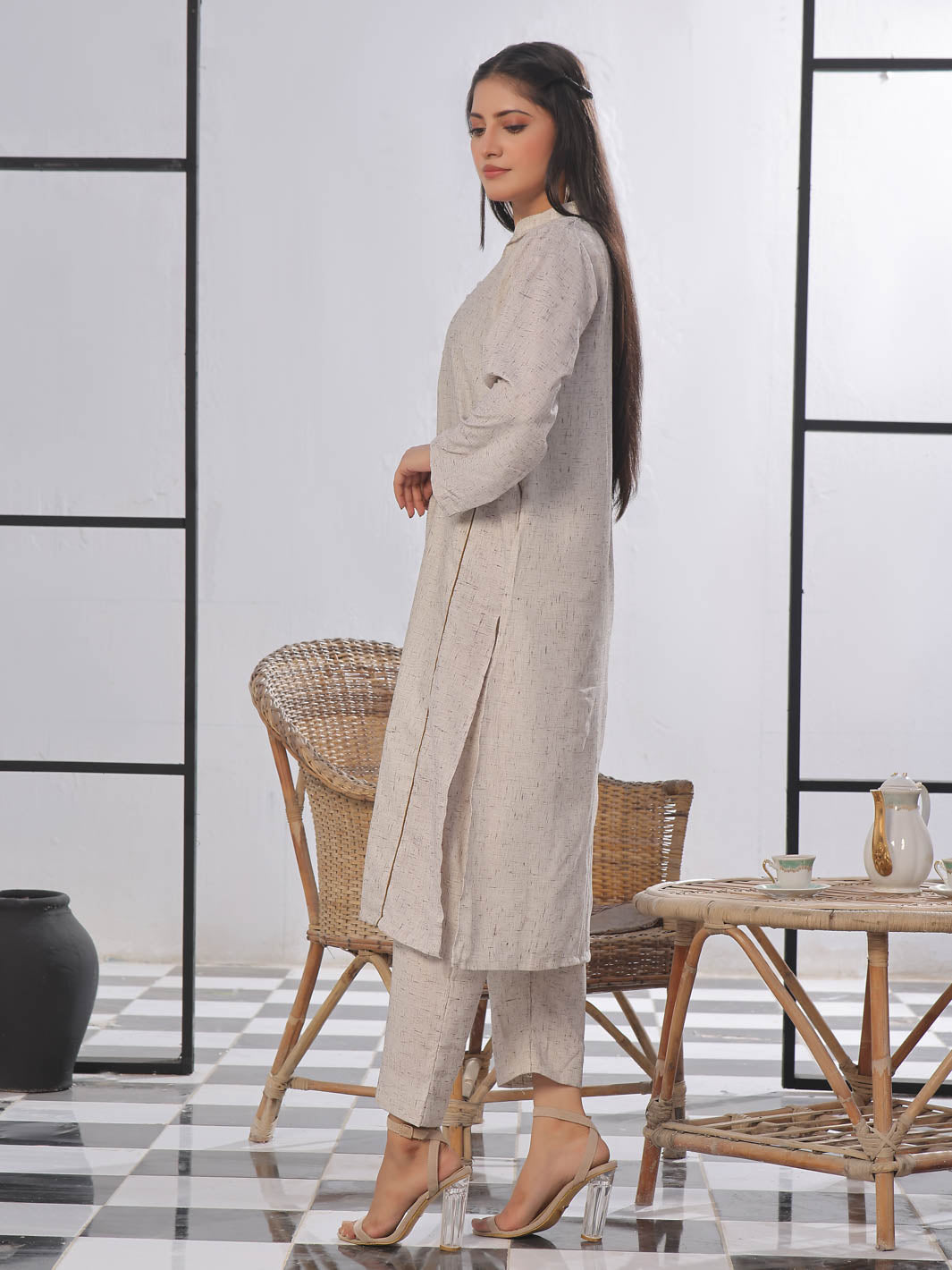 Kalidaar Co-Ord Set-Ash Grey