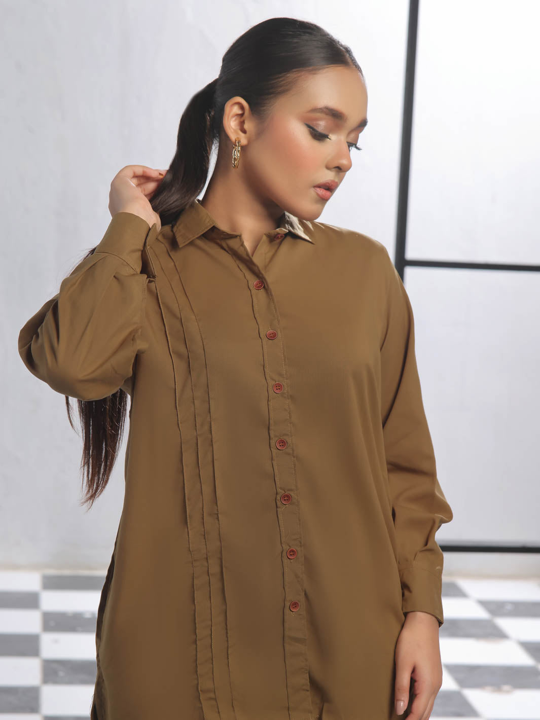 Veena Co-Ord Set (Mehndi Olive)