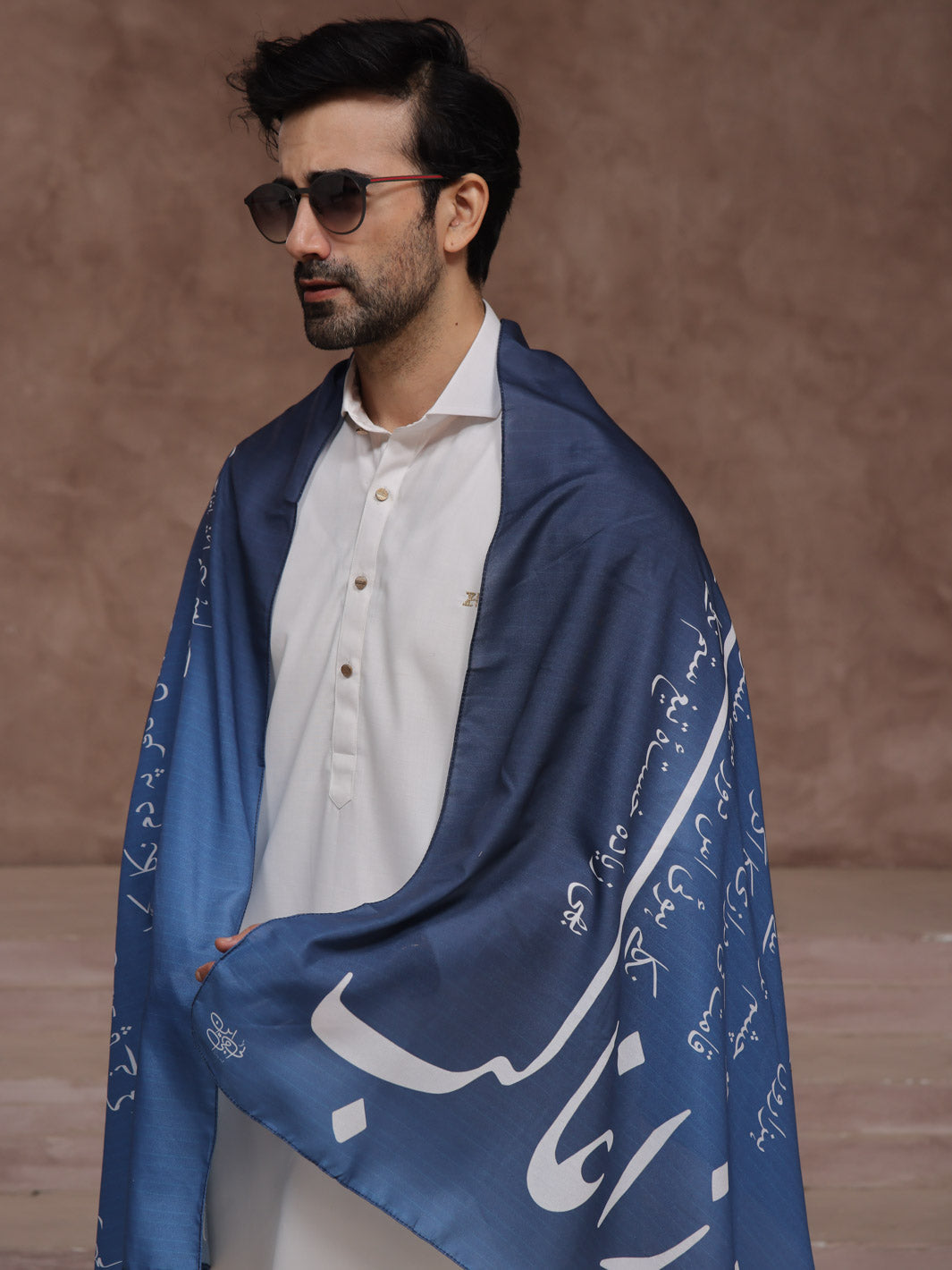 Ghalib Ki Khuwaish Stole (Blue - Men)