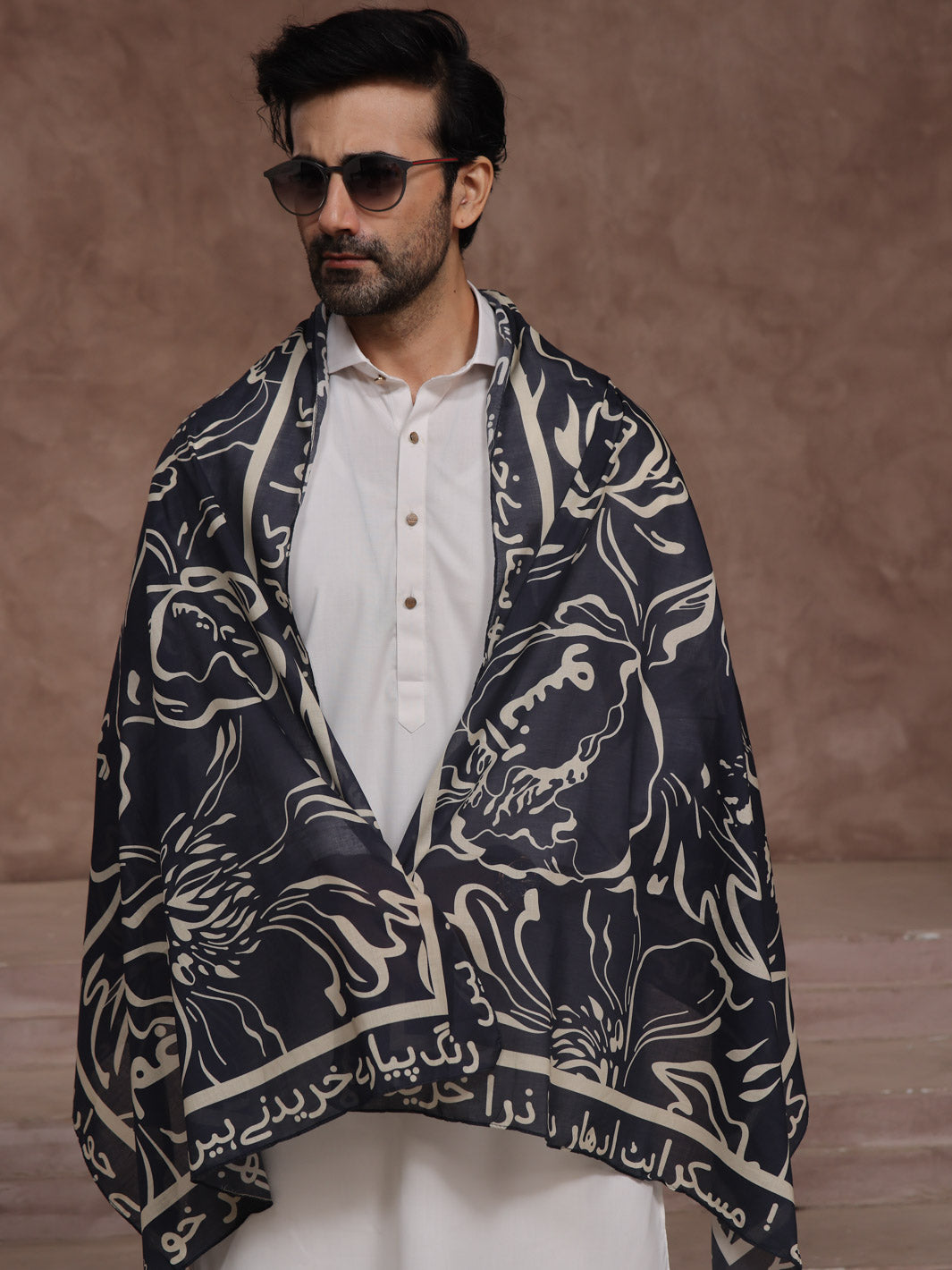 Doodle Art Stole (Men-Black)