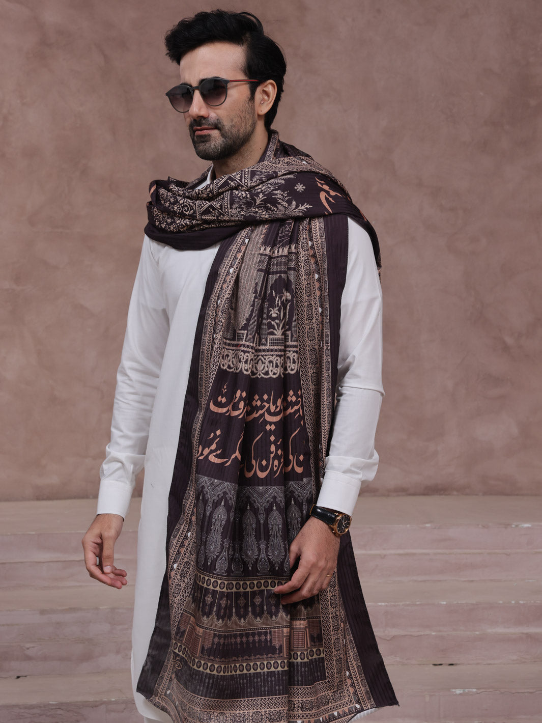 Taj Mahal Shawl (Black - Men)