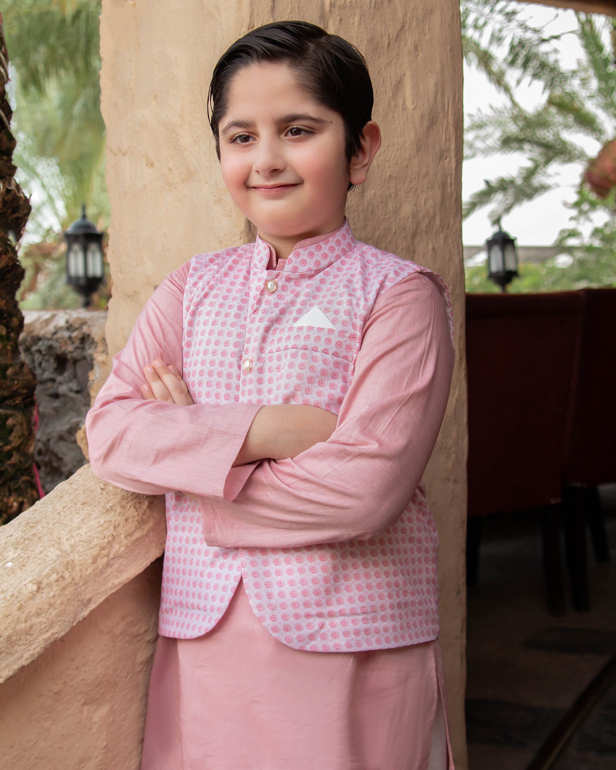 Blush Waistcoat set Dress for Boys