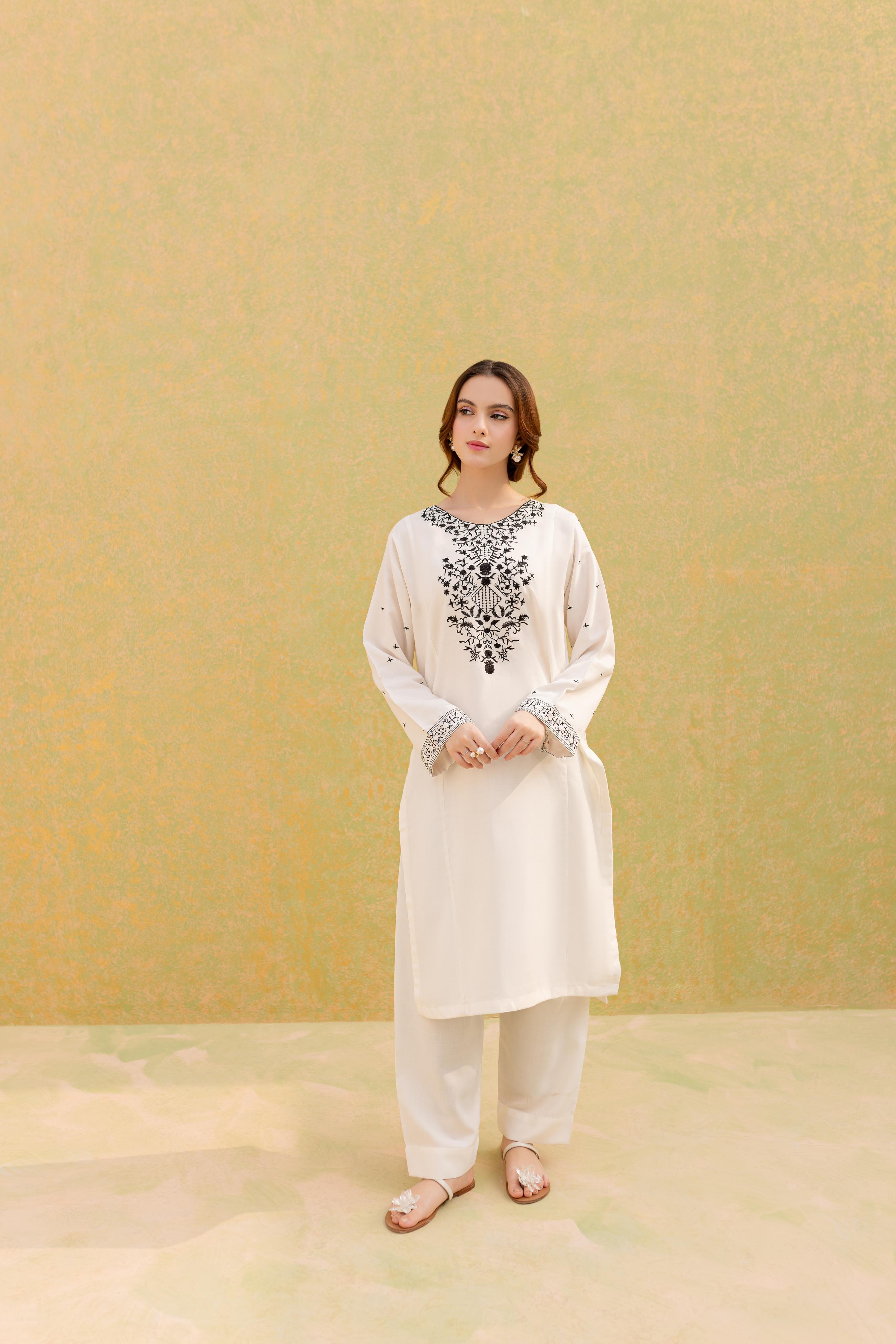 Winter 2PC Embroidered Dress-1072