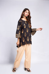 Black printed short shirt  Set