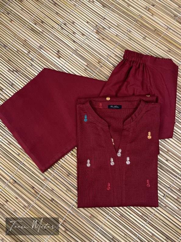 Maroon 2pc Khaddar