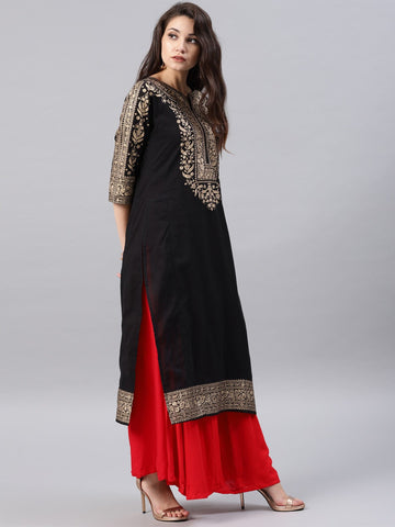 Black printed kurta Only D2037