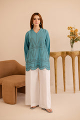 Schiffli Embroidered Co-Ord - 1163-D.SBL