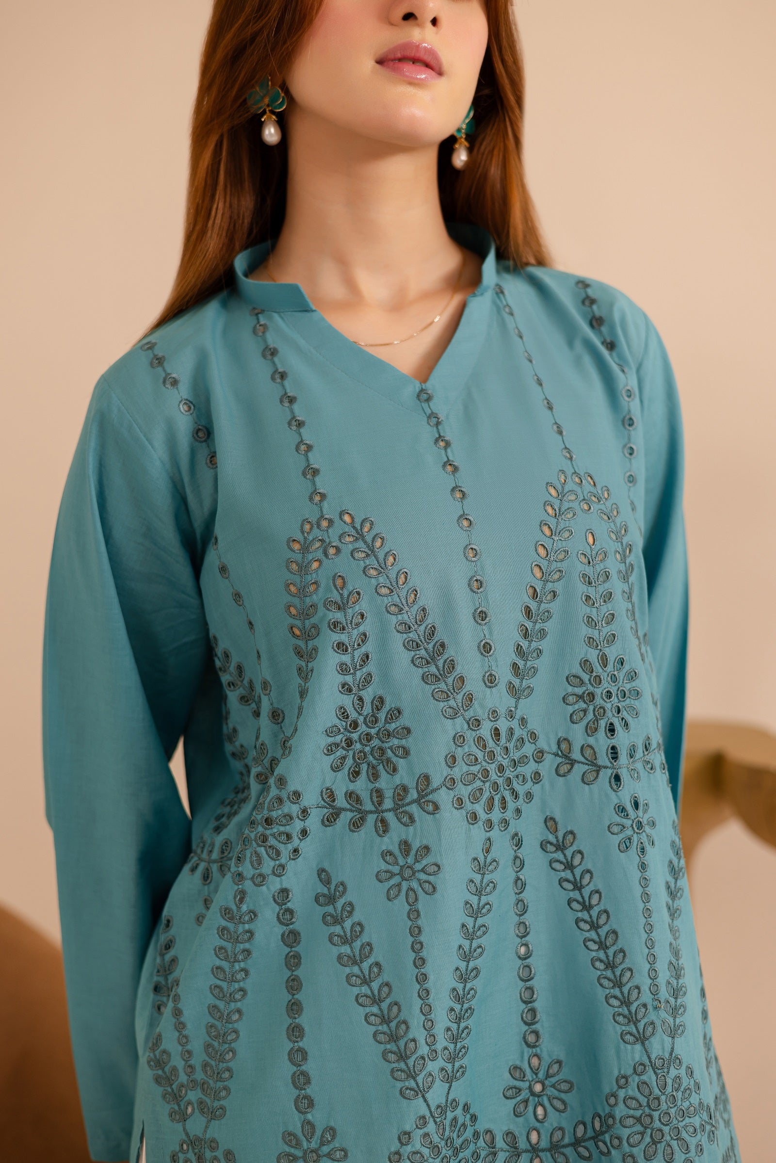 Schiffli Embroidered Co-Ord - 1163-D.SBL