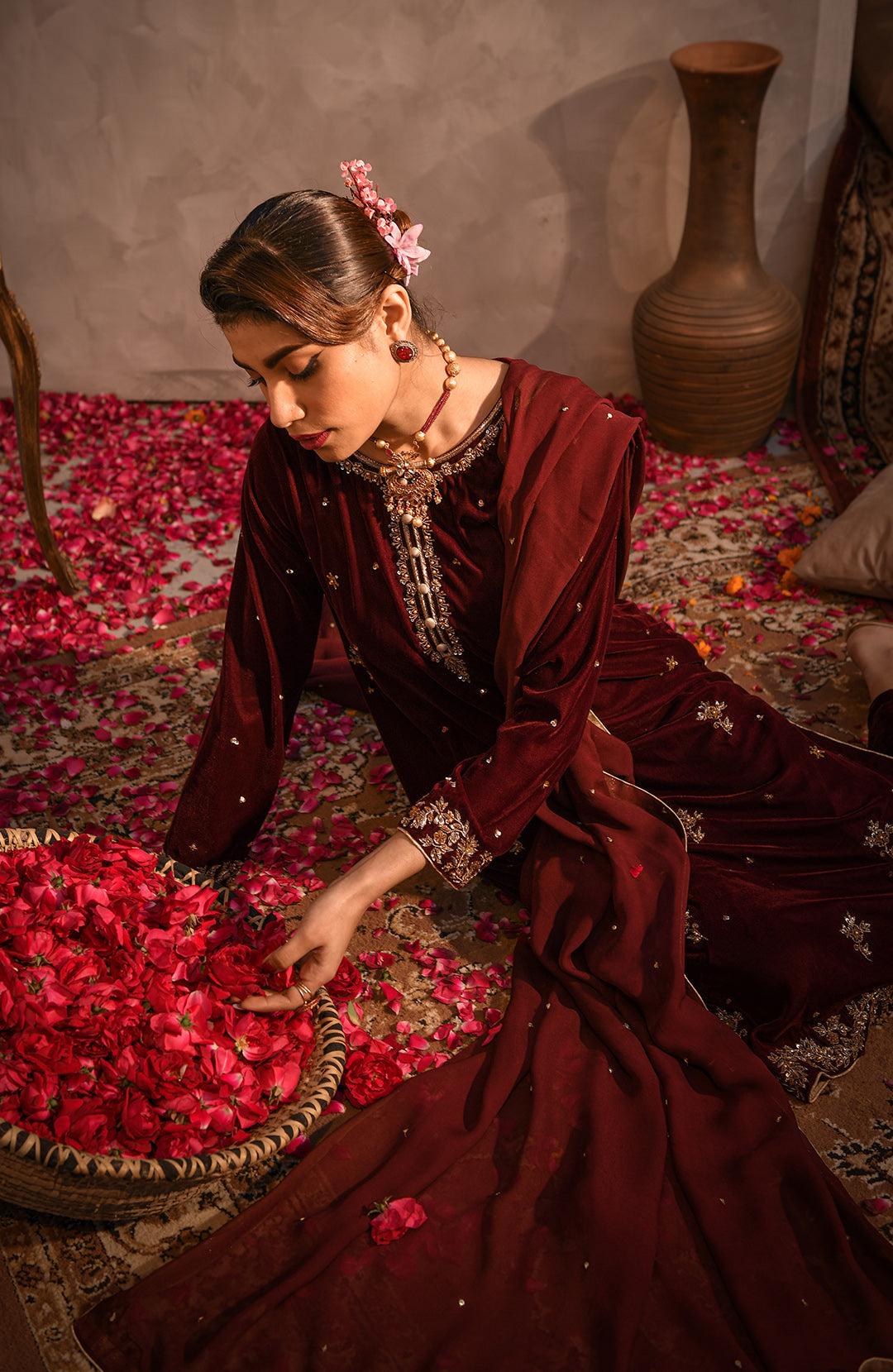Velvoria | Hand-Embellished Velvet Stitched Suit