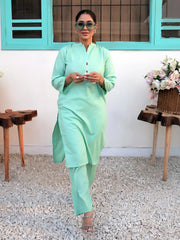 Haniya Co-Ord Set (Aqua Marine/Collar) TNG by MD