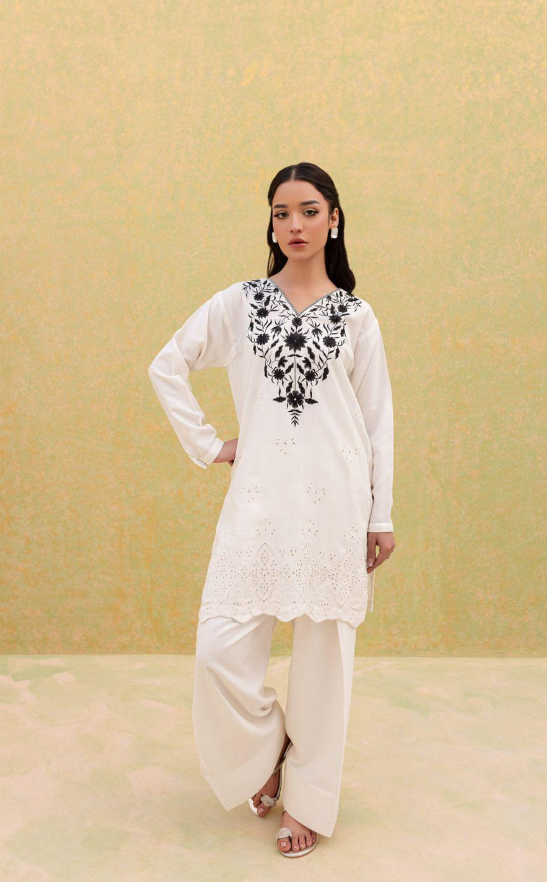 2PC Embroidered Dress-1068