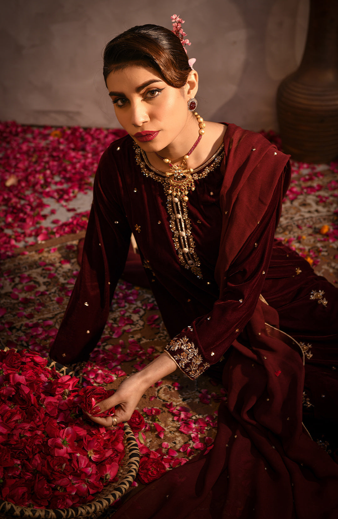 Velvoria | Hand-Embellished Velvet Stitched Suit